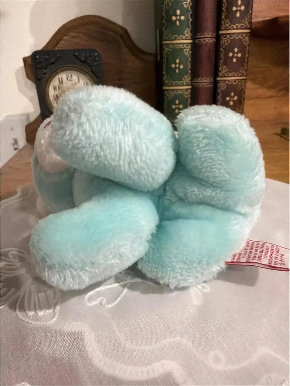 Rare Gund Vtg Disney Winnie the Pooh Bear Squeaker Plush 6” Blue Sears 1960s - Picture 10 of 10